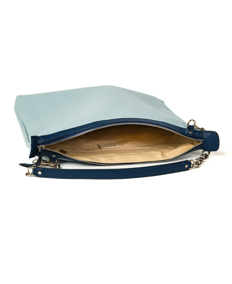 Borsa a tracolla in pelle cognac goffrata coccodrillo