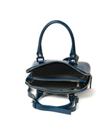 Bugatti Embossed Croc Leather Bag Navy Blue