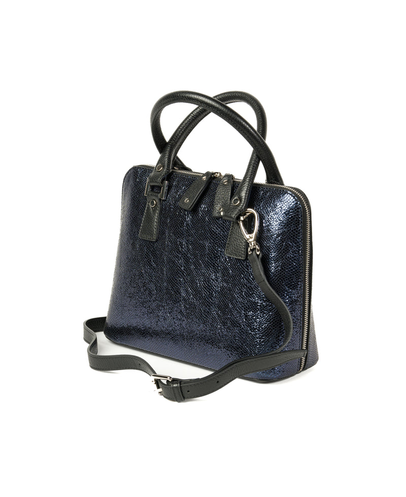 Bugatti Embossed Croc Leather Bag Sparkling Blue