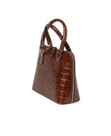 Bugatti Embossed Croco Leather Bag Cognac