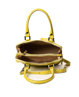 Borsa in pelle di coccodrillo goffrata Bugatti arancione tenue