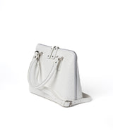 Bugatti Leather Bag Ostrich Effect White