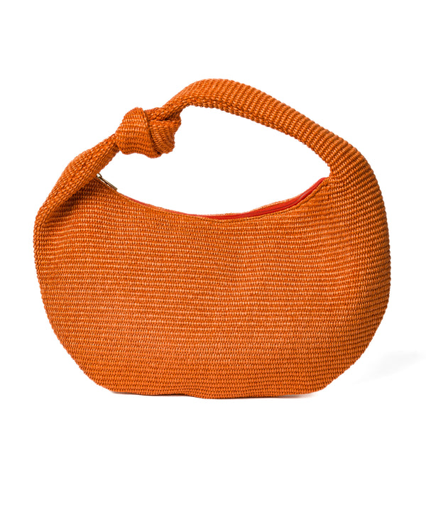 Anna Raffia Knot Orange Bag
