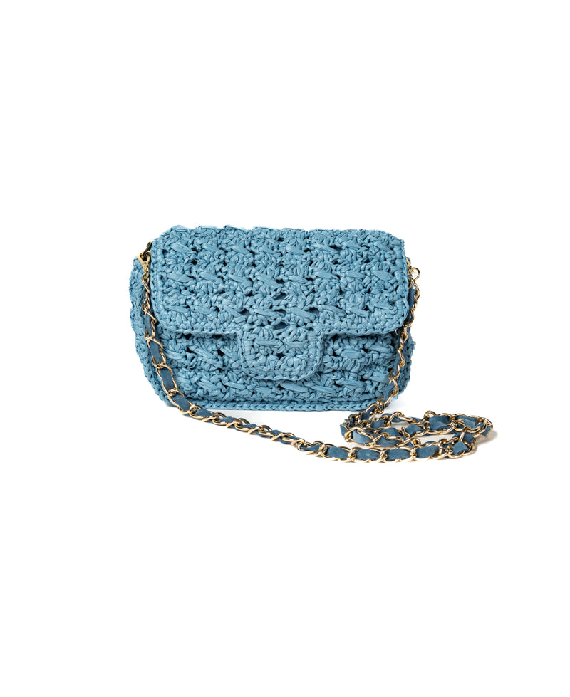 Borsa mini Lucrezia in rafia Rosa shocking