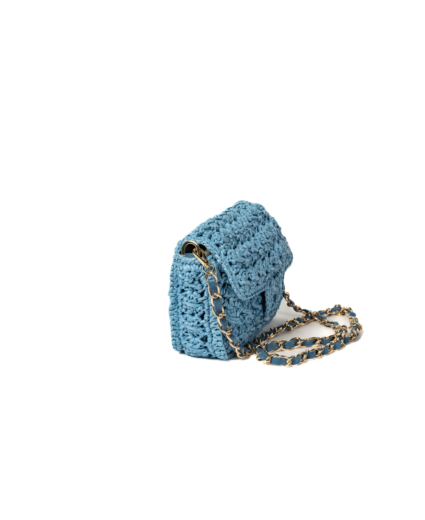 Lucrezia Raffia Bag - Duck Blue