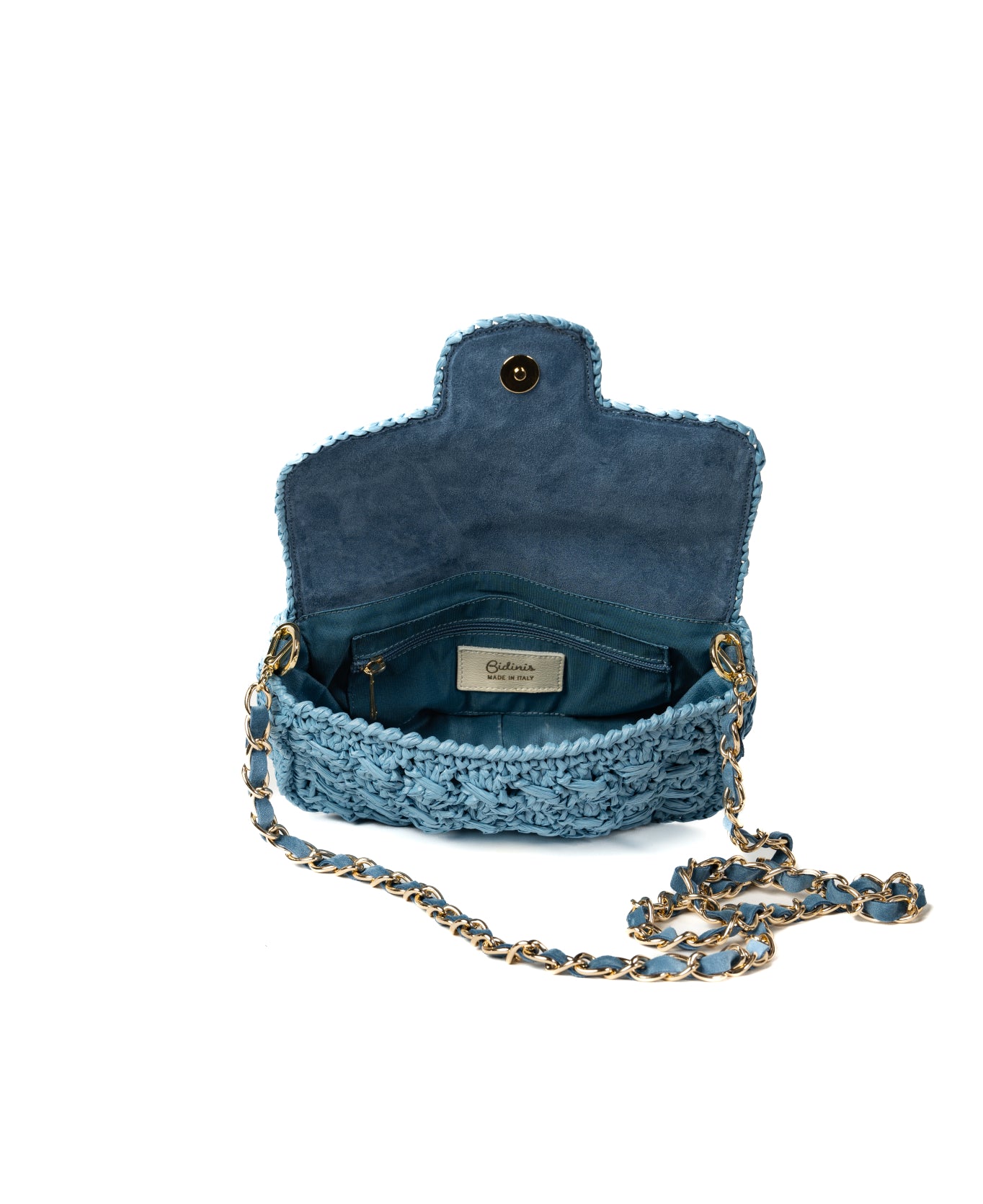 Lucrezia Raffia Bag - Duck Blue