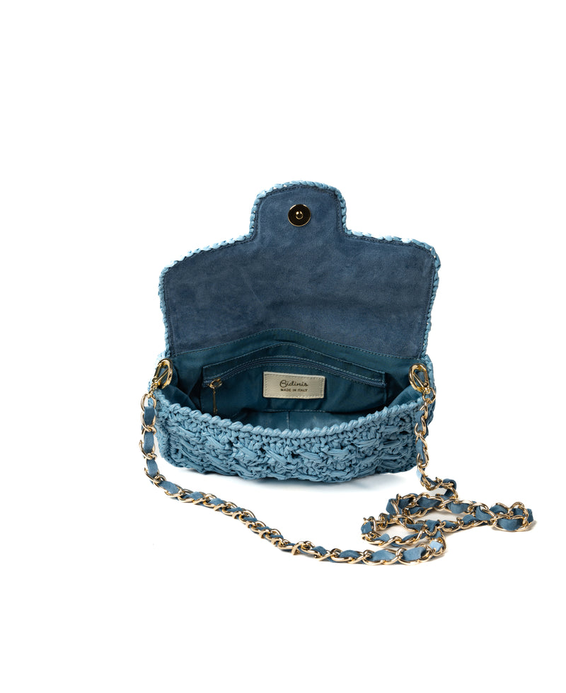Borsa mini Lucrezia in rafia Rosa shocking
