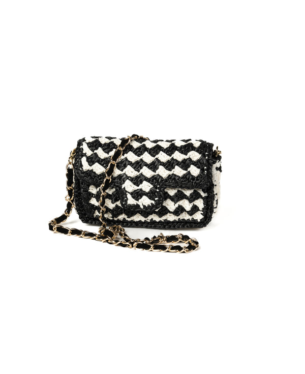 Borsa mini Lucrezia in rafia Rosa shocking
