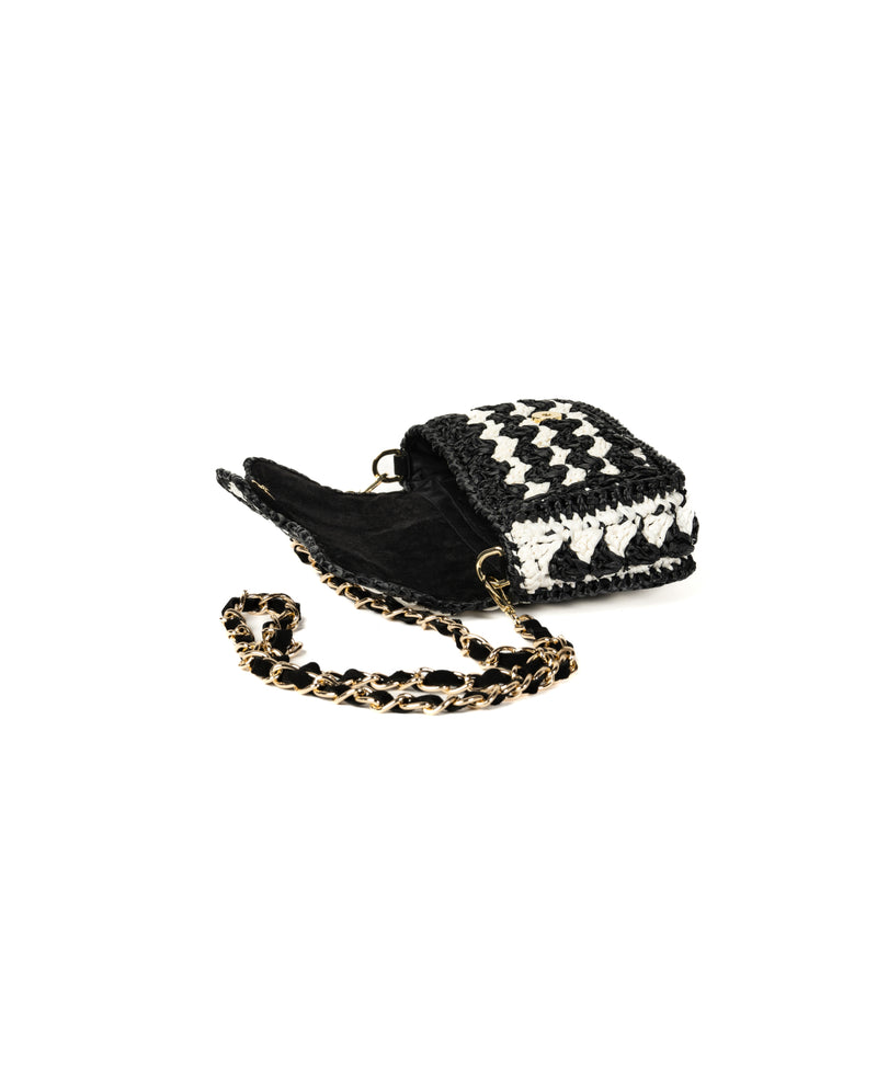 Borsa mini Lucrezia in rafia Rosa shocking