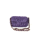 Mini borsa in rafia viola