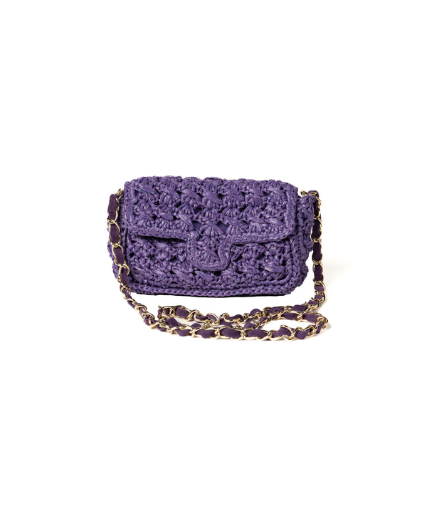 Mini Raffia Bag purple