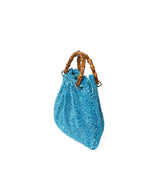 Borsa Caterina Bamboo in rafia - righe arancioni e nere