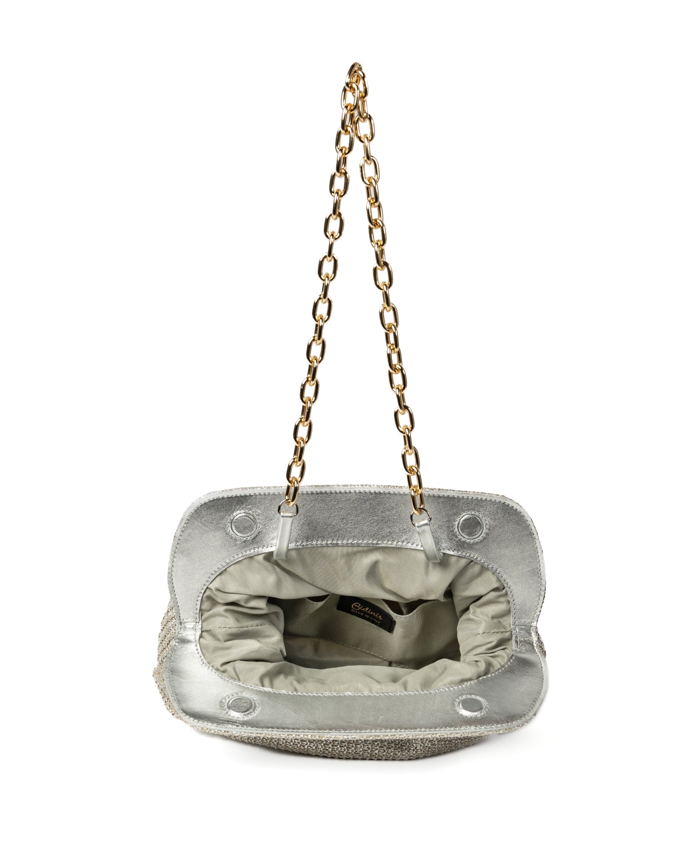 Silver Raffia Clutch