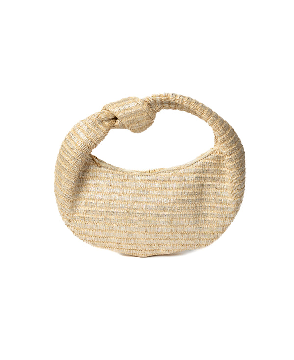 Anna Raffia Knot Bag Small - Silver