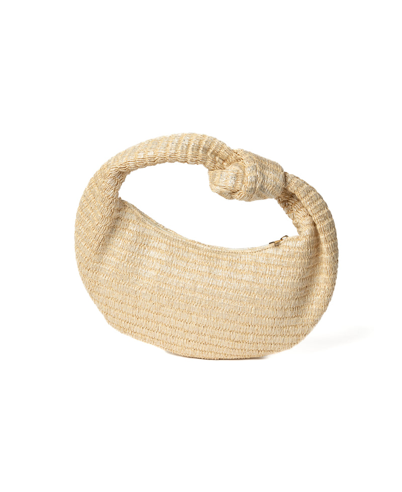 Anna Raffia Knot Bag Small - Silver