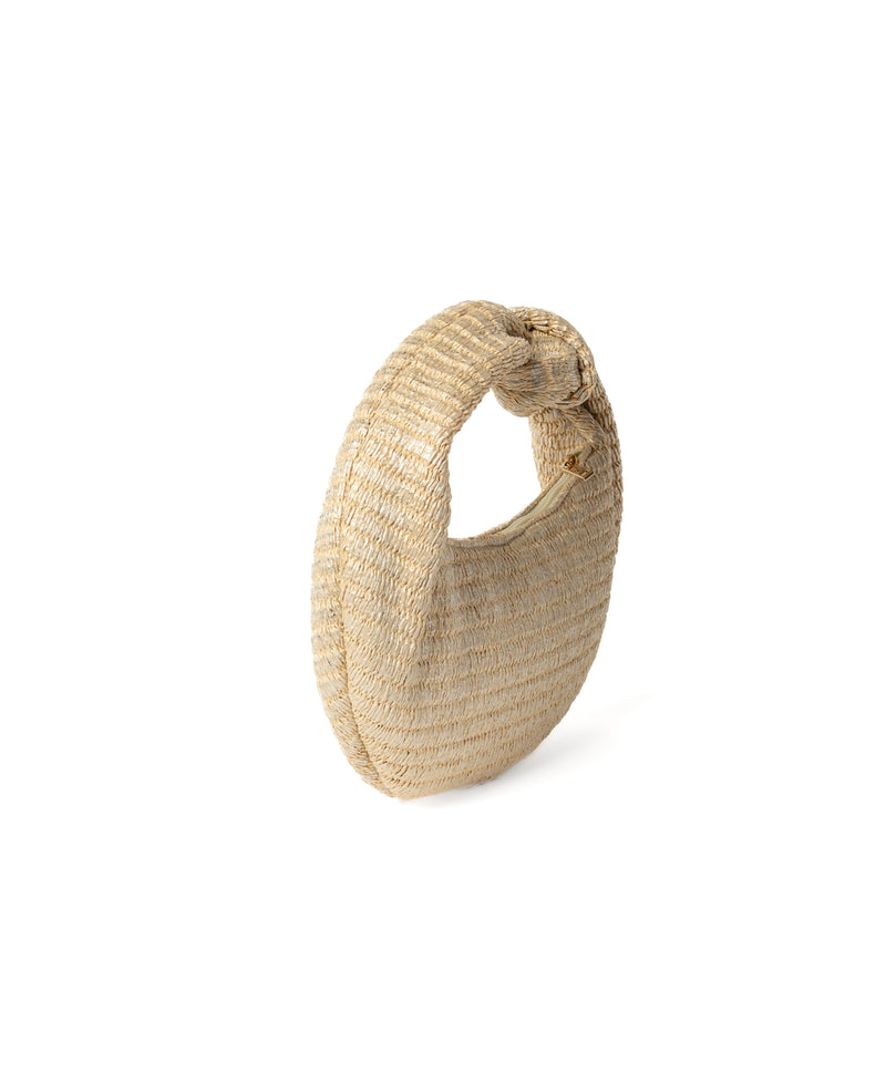Anna Raffia Knot Bag Small - Silver