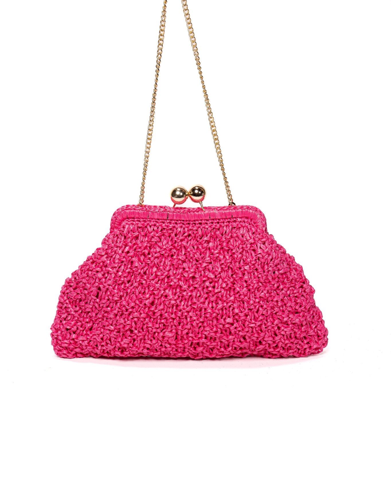 Margherita Raffia Clutch Hot Pink – Bidinis Bags