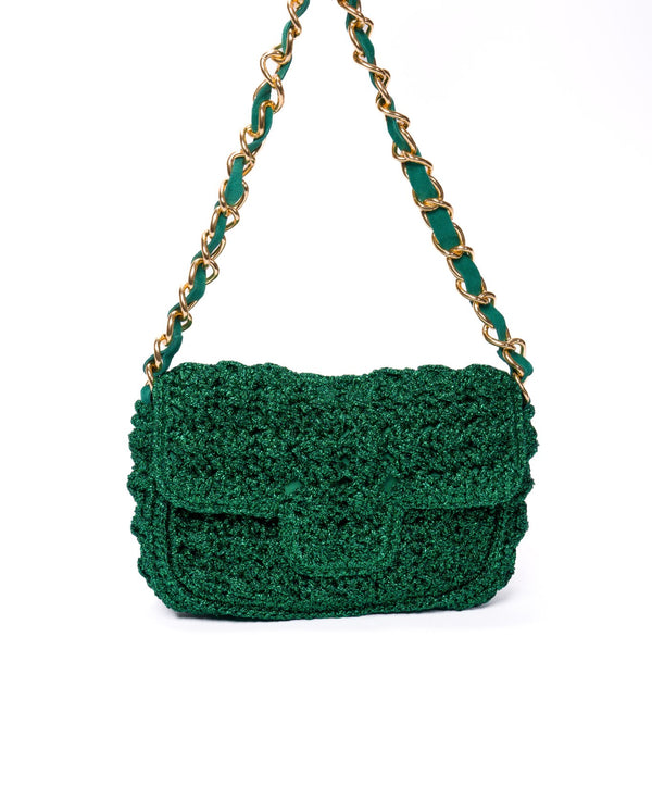 Lucrezia crochet bag Green lurex