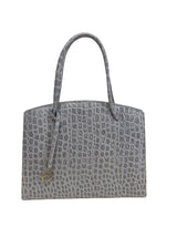 Juliette leather bag croco embossed stone grey