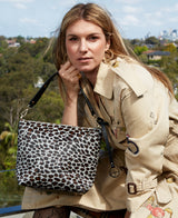 Hobo bag Calf Hair Leopard Grey