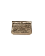 Borsa a tracolla in pelle cognac goffrata coccodrillo