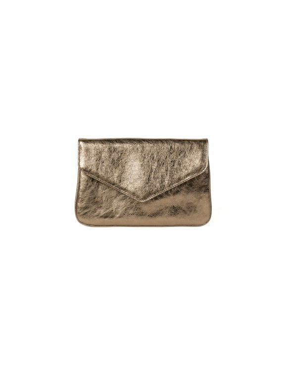 Borsa a tracolla in pelle cognac goffrata coccodrillo