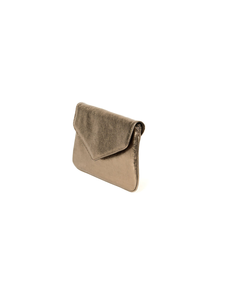 Borsa a tracolla in pelle cognac goffrata coccodrillo