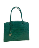 Juliette leather bag croco effect emerald green