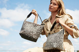 Hobo bag Calf Hair Leopard Grey