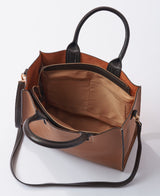 Florence Tote leather bag bi-colour orange and tan