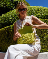 Lucrezia Raffia Crochet Bag - Lime