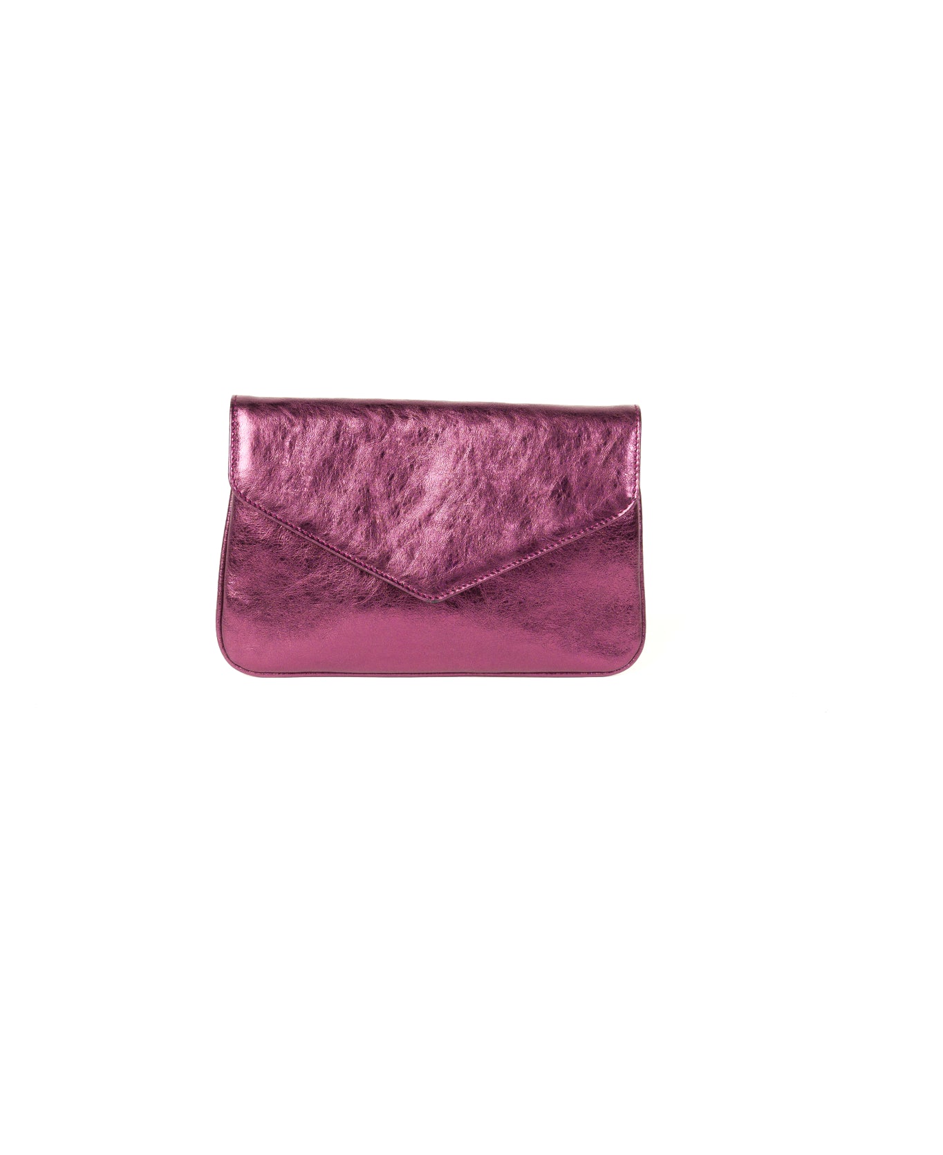 Metallic Pink Leather Clutch
