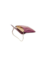 Metallic Pink Leather Clutch