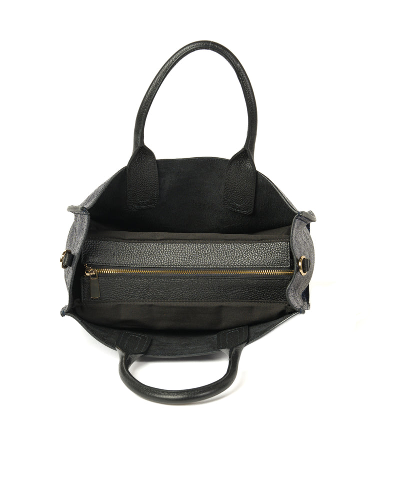 Florence Tote Leather Bag - Sparkling Navy Blue