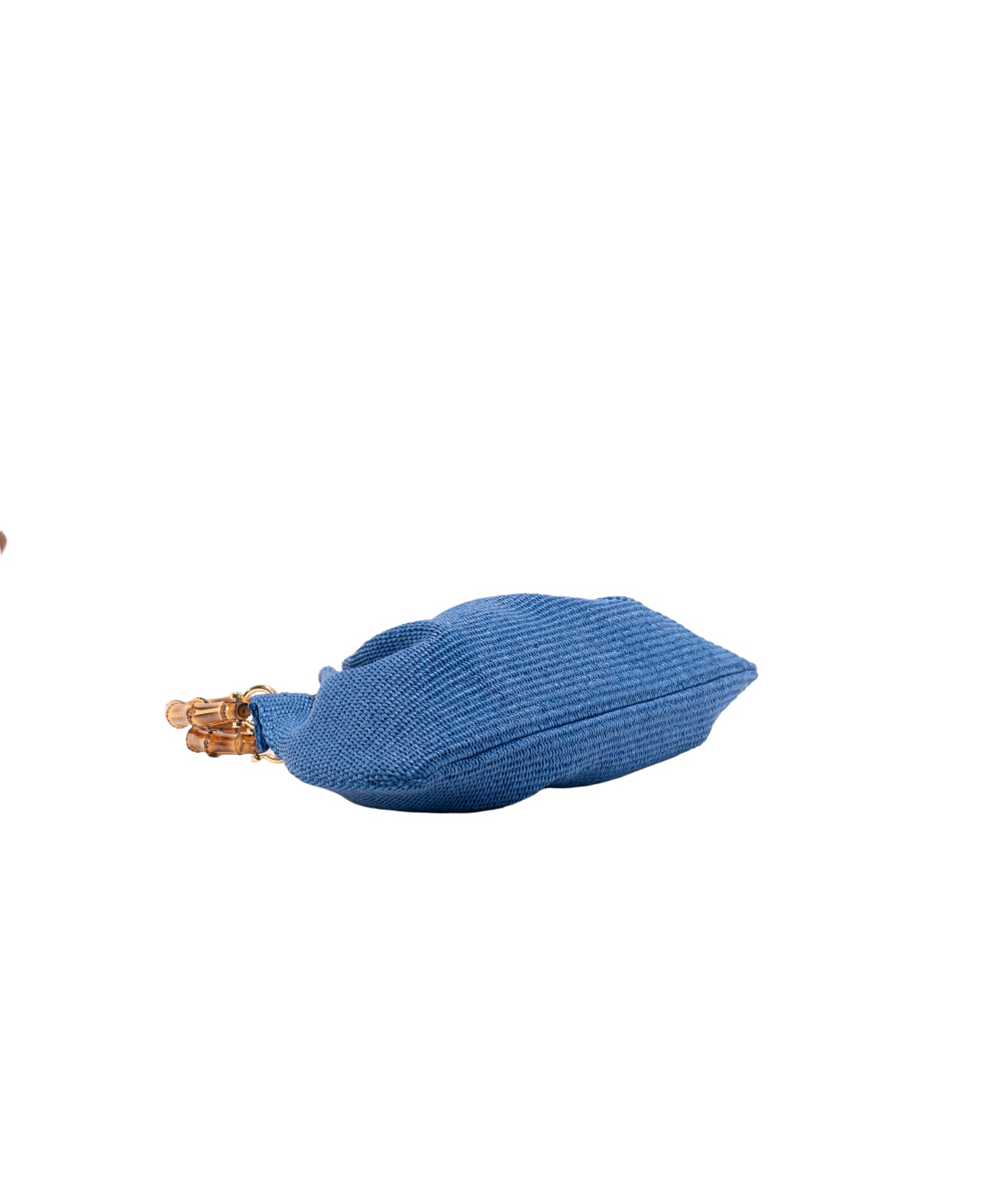 Caterina Raffia Bamboo Bag Cobalt Blue