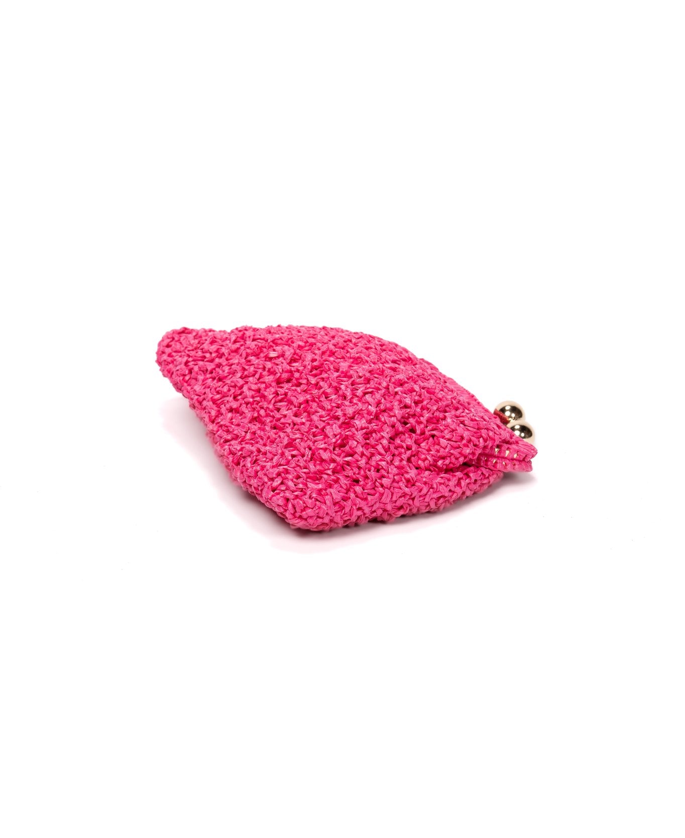 Margherita Raffia Clutch Hot Pink