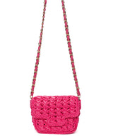 Mini Lucrezia Raffia Bag Hot Pink