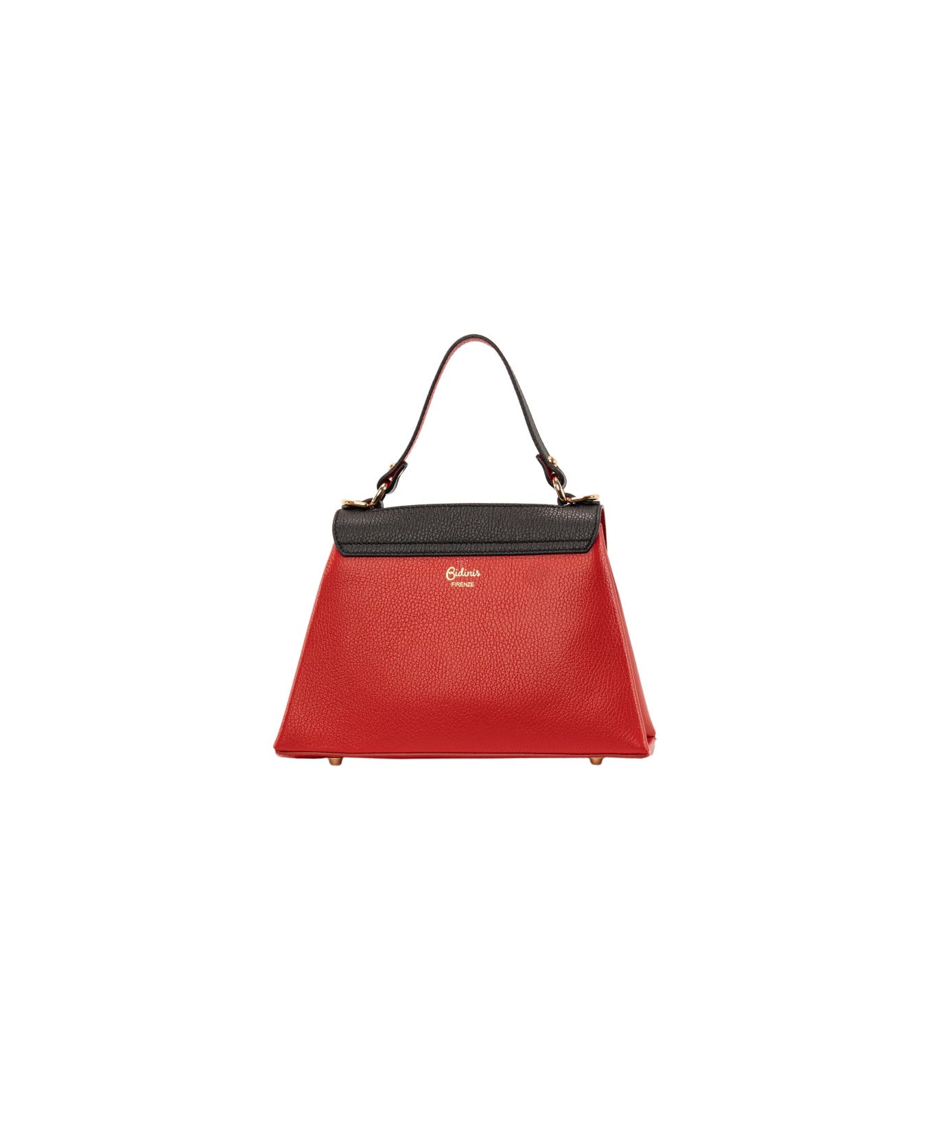 Lisa top handle leather bag Black and Red