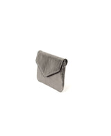 Silver Leather Clutch