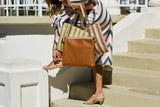 Laptop Leather Bag - Bicolor Tan