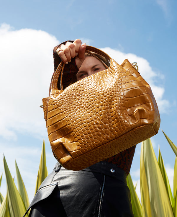 Uffizi bag croc leather Mustard