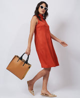 Florence Tote leather bag bi-colour yellow and tan