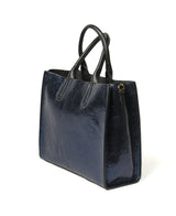 Florence Tote Leather Bag - Sparkling Navy Blue