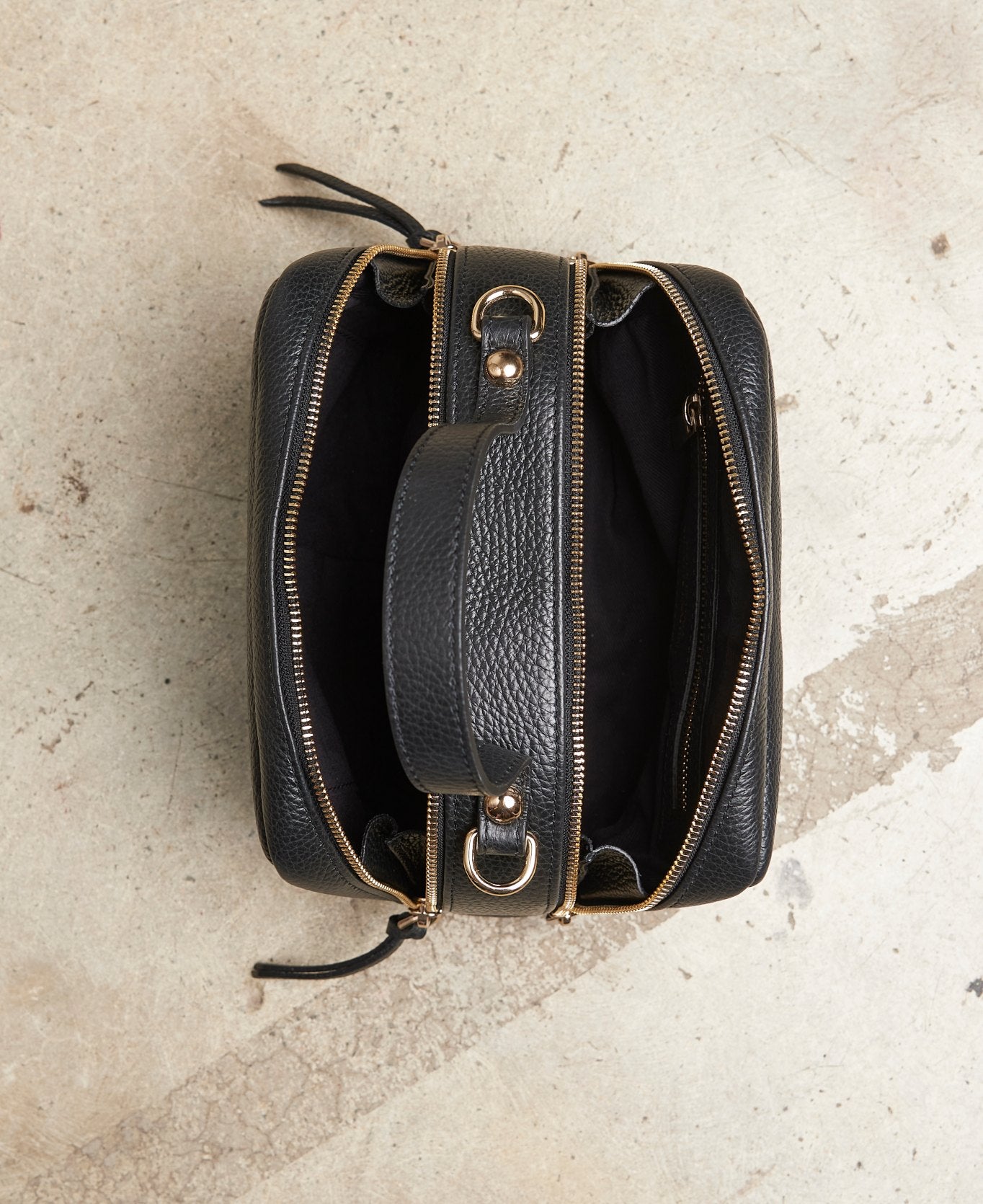 Camera leather bag black – Bidinis Bags