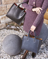 Florence Tote leather bag Black
