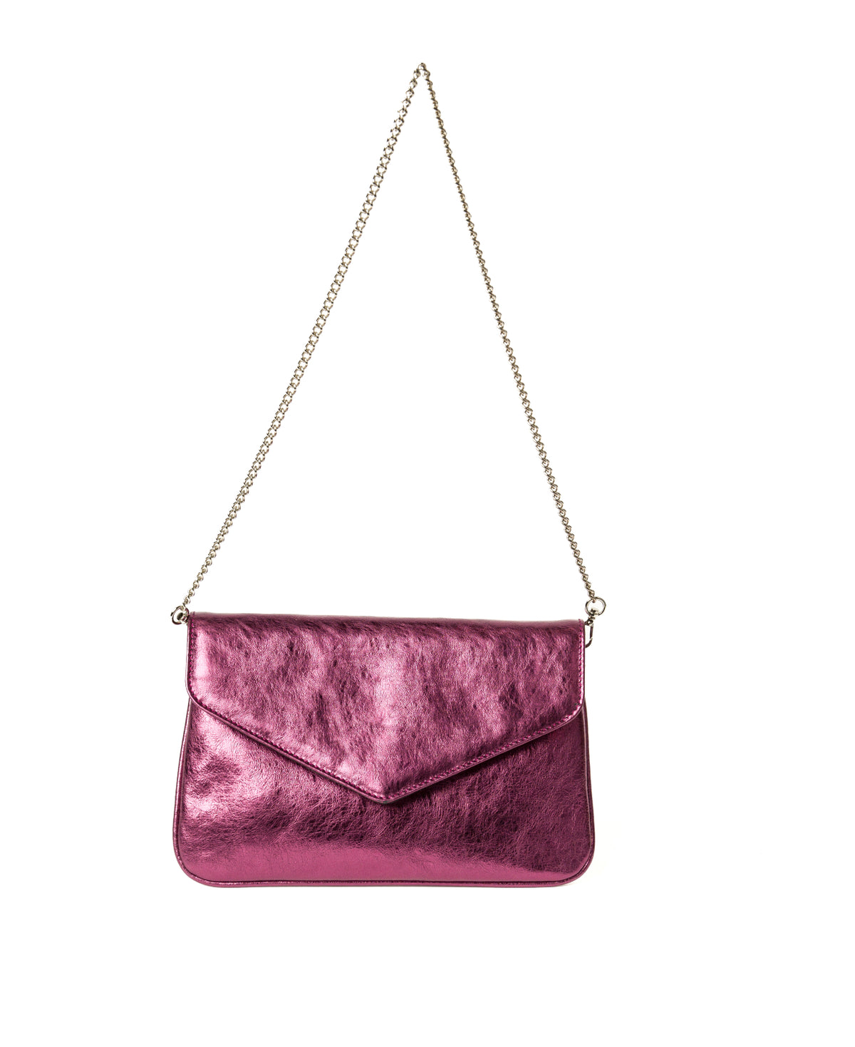HOT Leather Bag Metallic Pink Clutch Metallic Pink Leather Clutch