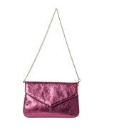 Metallic Pink Leather Clutch