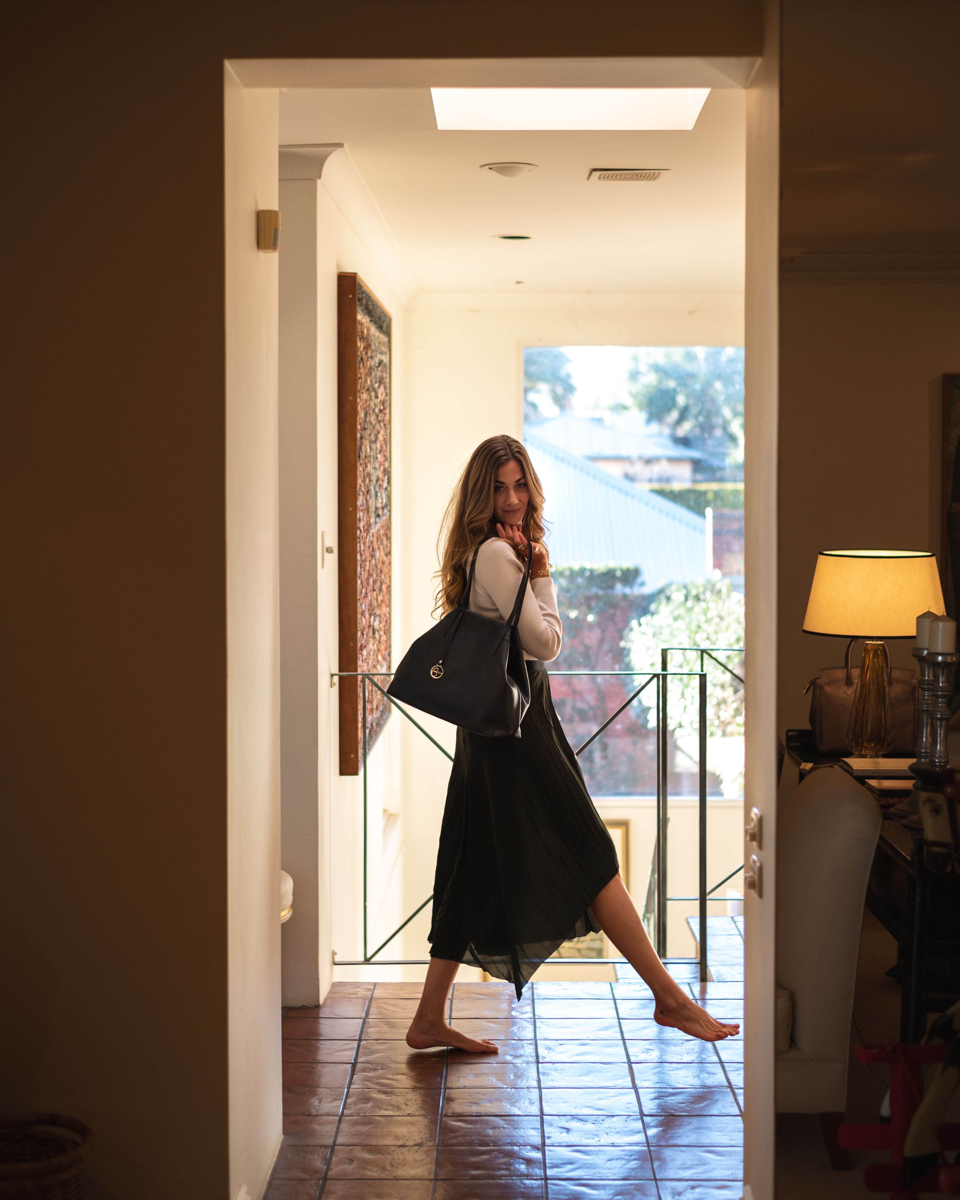 Borsa Frida Tote in pelle nera