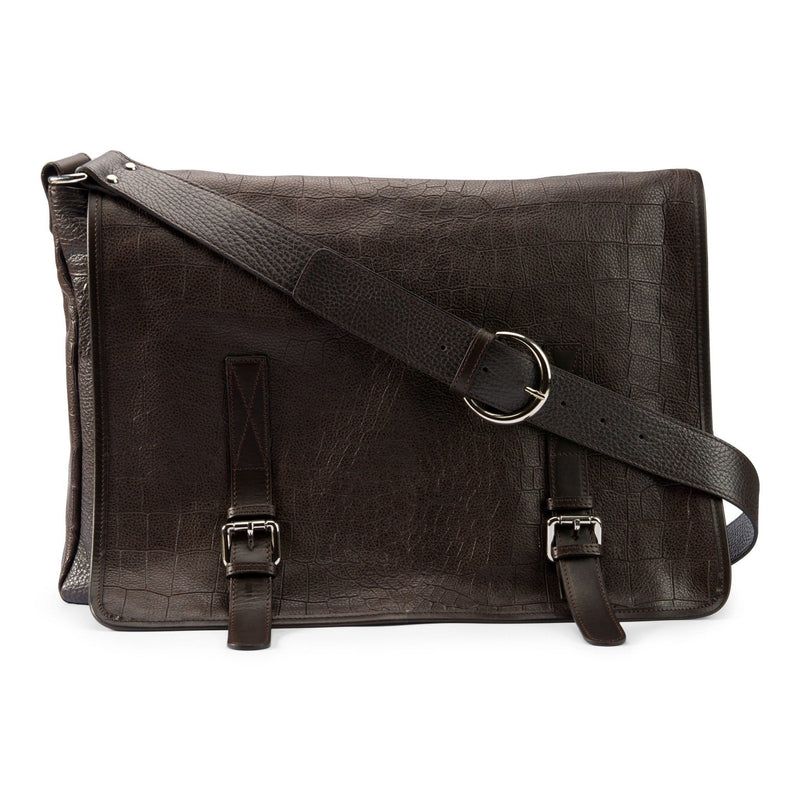 Leather men's messenger brown – Bidinis Bags
