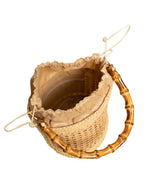 Bucket Bag Rattan and Raffia with Bamboo handle